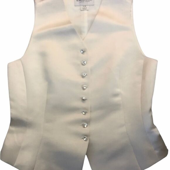 Emanuel Ungaro Ivory Silk Vest with Crystal Buttons Size 4 - Picture 4 of 5